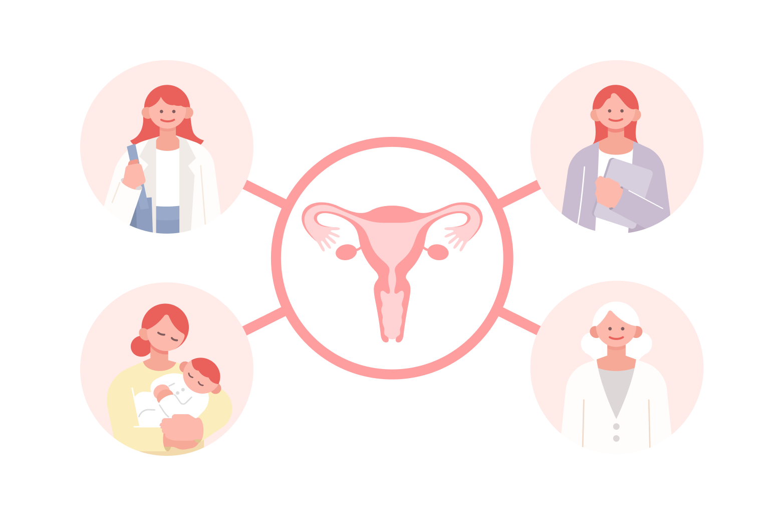 女性のライフステージと膣内環境の関わりの図